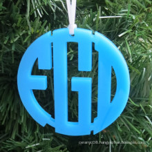 Color Acrylic Circle Christmas Ornament Monogram Acrylic